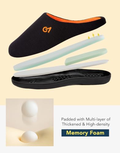 Detalle de VeraCosy Men's Two-Tone Memory Foam Slippers (Orange) – 10/11 UK
