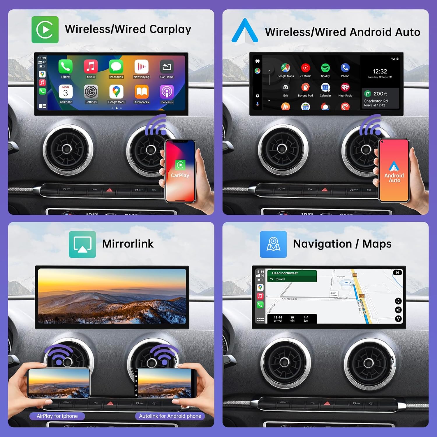 Detalle de Road Top autoradio da 12,3 pollici senza fili con CarPlay per Audi A3/S3 2014-2019 (MIB)