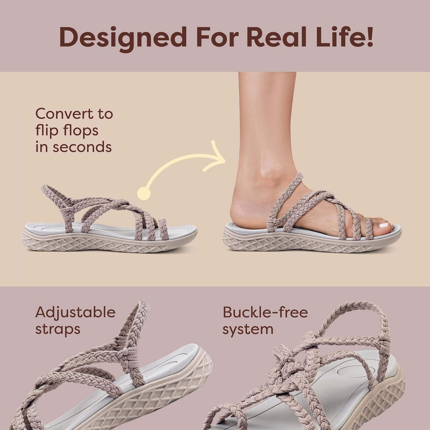 Thumbnail 3 de Plaka Explore Walking and Hiking Sandals for Women with Arch Support