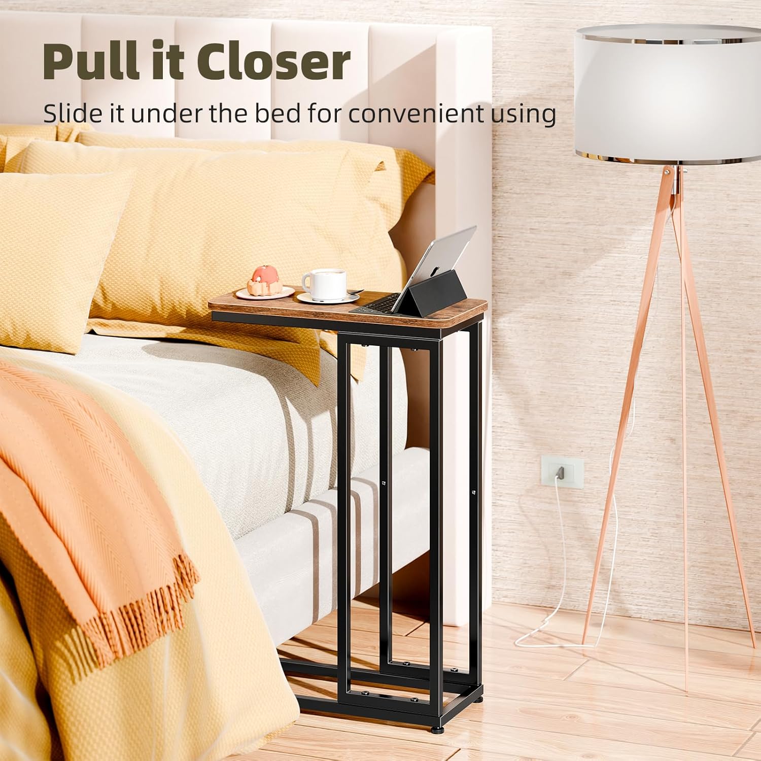 Thumbnail 3 de Simple Trending C Shaped Side Table Set (2-Pack) in Rustic Brown