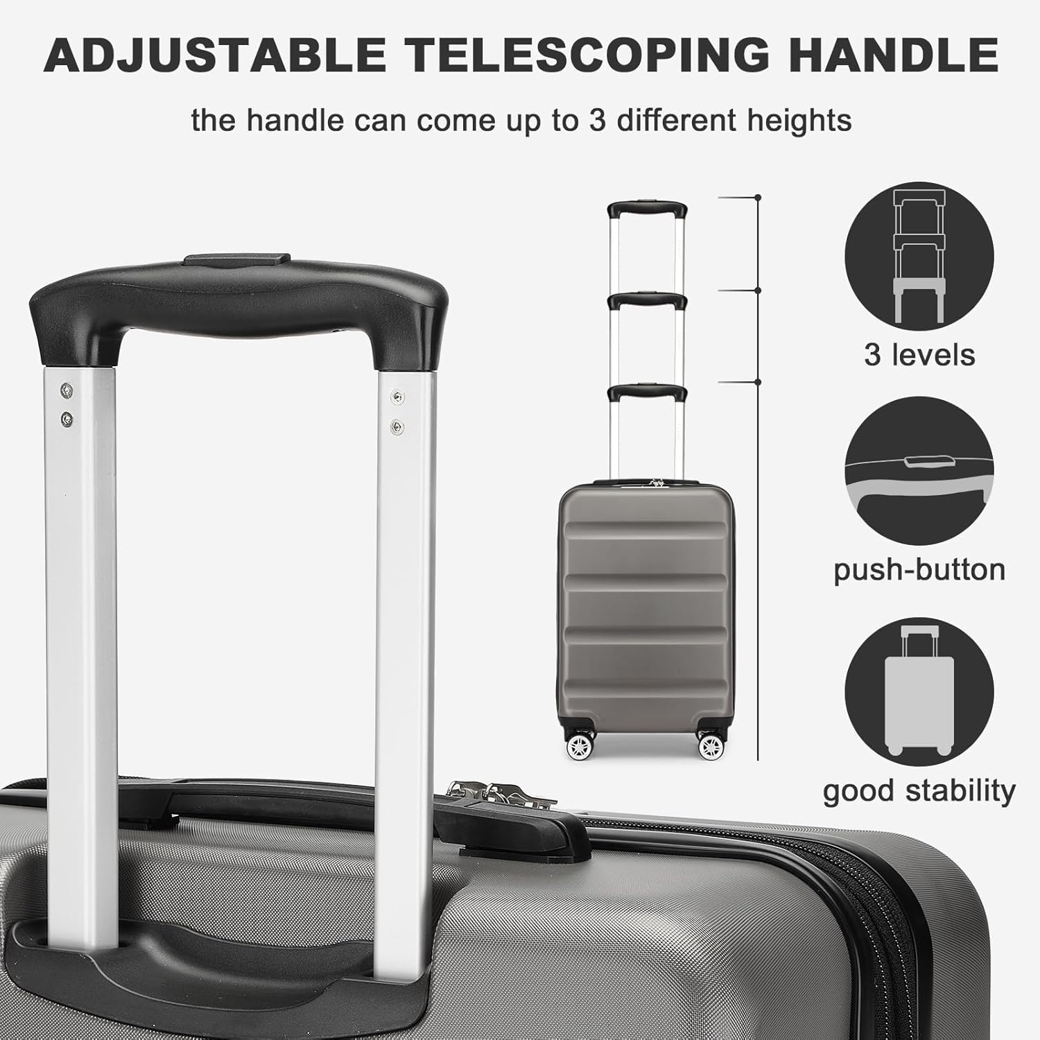 Thumbnail 3 de Kono 28 Inch Large Suitcase: Expandable, Lightweight Hard Shell with TSA Lock and 360° Wheels