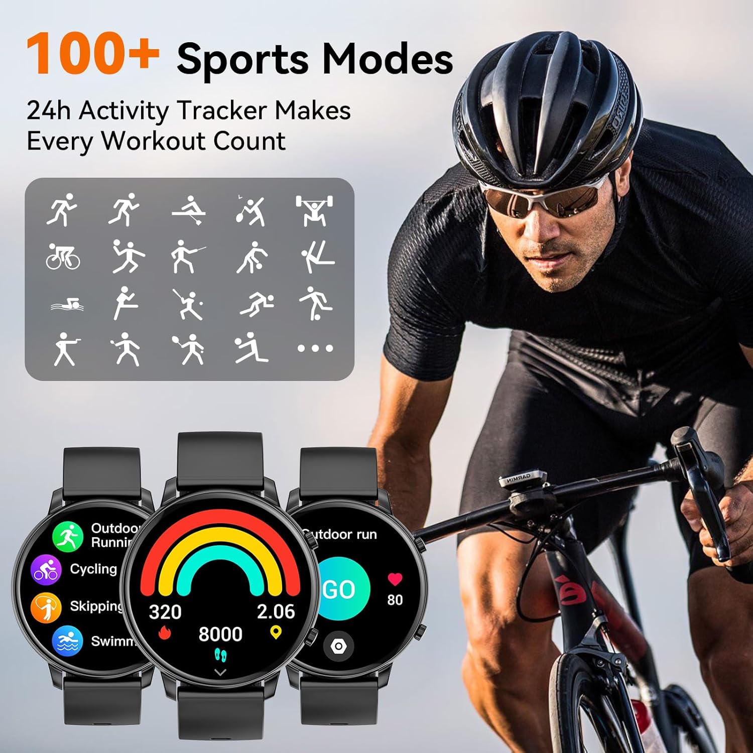 Thumbnail 2 de Hwagol Smart Watch (Answer/Make Calls) with 1.39" Fitness Tracking