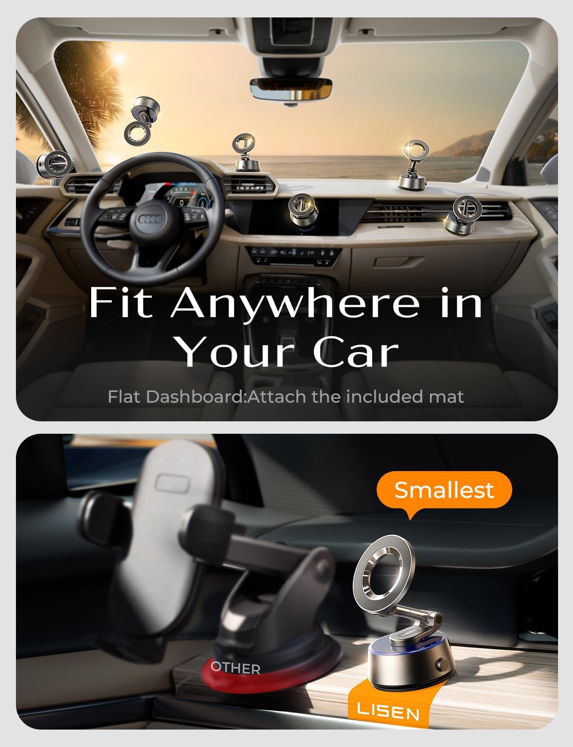 Detalle de LISEN SuctionPro Auto Vacuum 3.0 Magnetic Car Mount