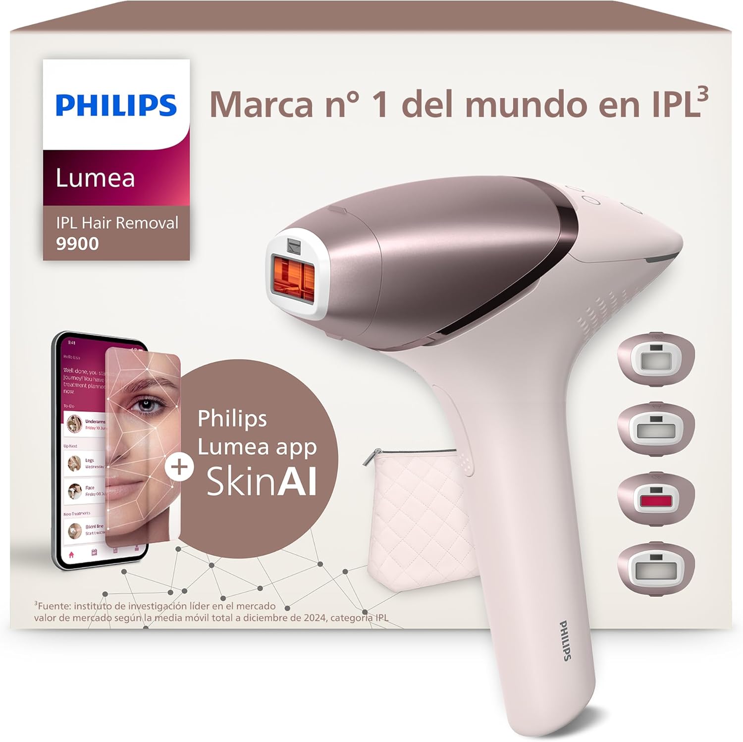 Detalle de Philips Lumea Serie 9900 IPL 🚫 Depiladora con AI y accesorios