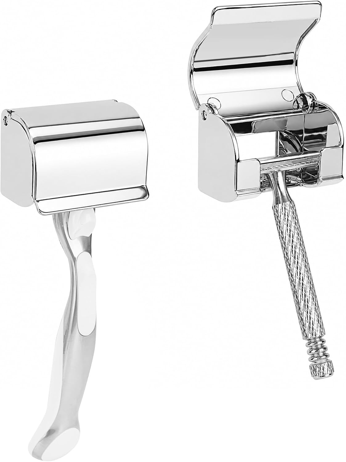 Detalle de LUWOO 2 Pack Razor Holder with Cover for Shower Wall