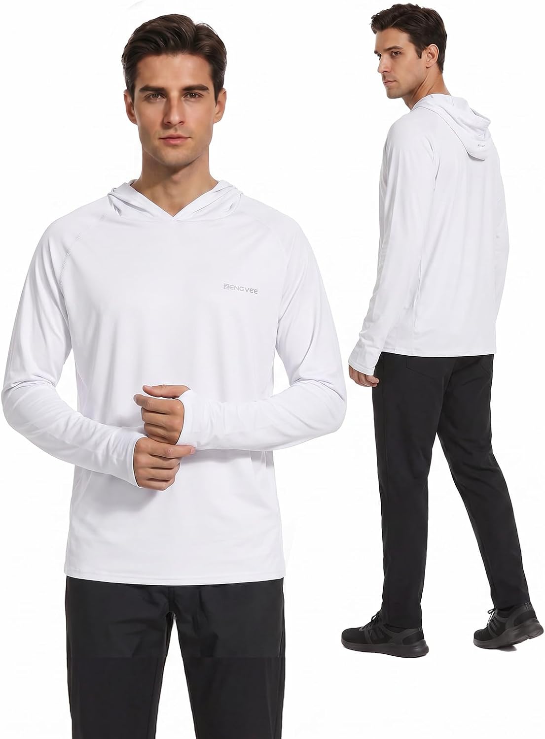 Detalle 2 de HUAKANG Men's UPF 50+ Long Sleeve Rash Guard, Quick-Drying Polyester