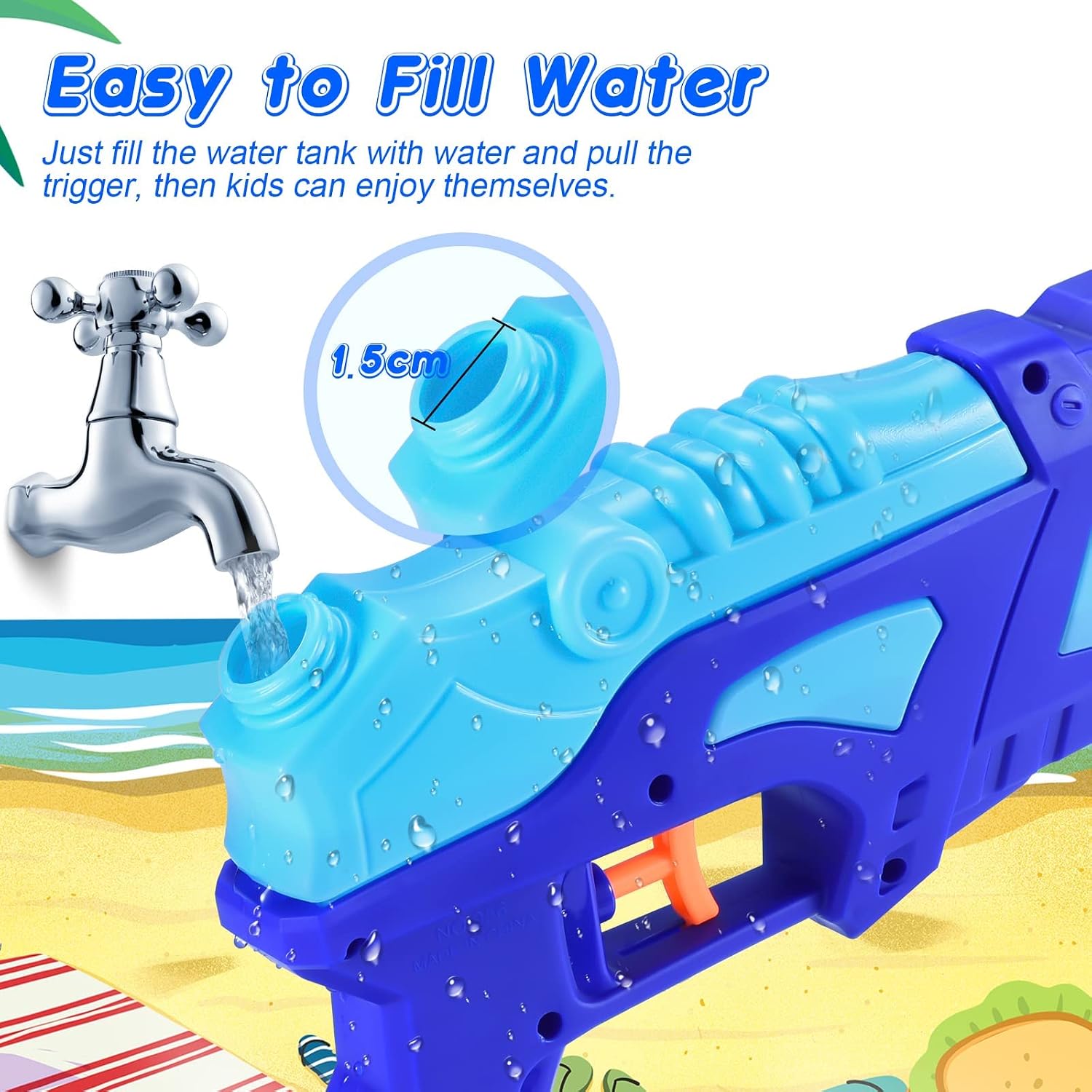 Detalle de Two‑Pack Water Guns for Kids: Durable, Safe Outdoor Fun for Summer