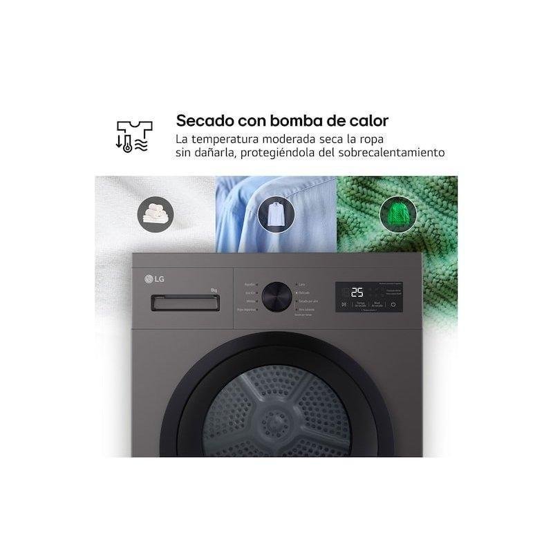 Detalle de LG Secadora 8kg D RHA1008NDK Silver