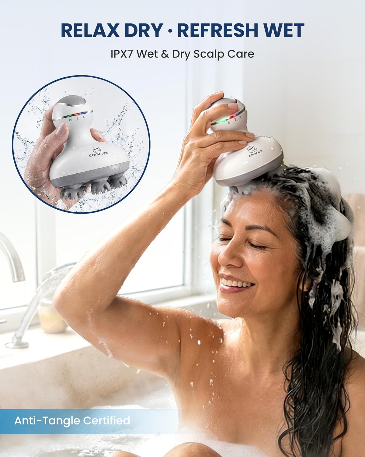 Detalle 2 de COMFIER Cordless Hair Scalp Massager with 84 Nodes ⚙