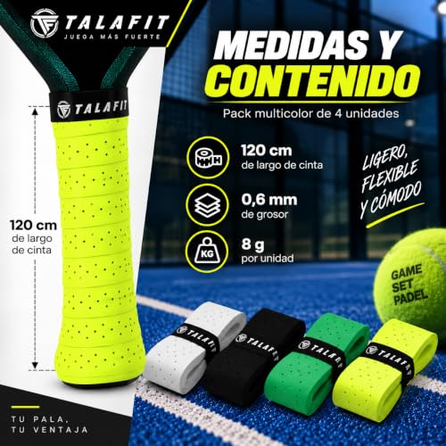 Thumbnail 6 de TALAFIT OverGrips Pro - Pack de 4 grip perforados para pádel