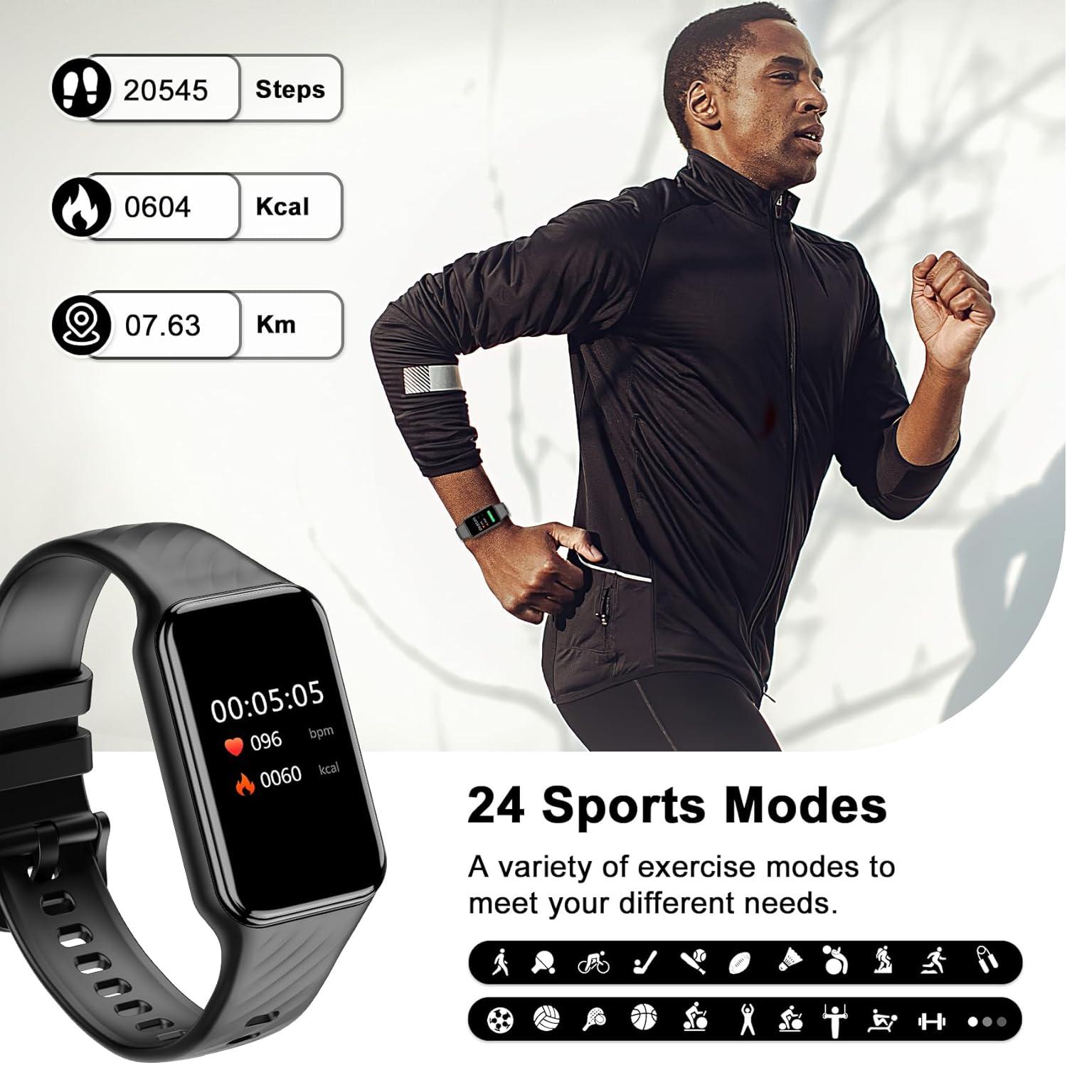 Thumbnail 2 de Blackview Smart Watch for Women and Men: 1.47" TFT Display, 50‑Day Battery, IP68 Waterproof
