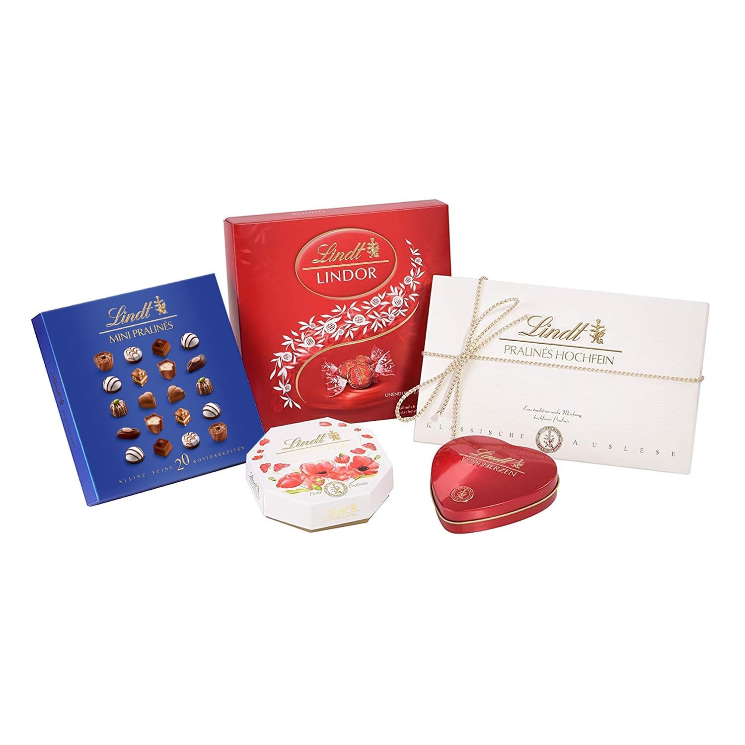 Detalle de Lindt Schokolade Pralinen Geschenke Set – 477 g, 5 Schachteln Pralinés in edlen Varianten