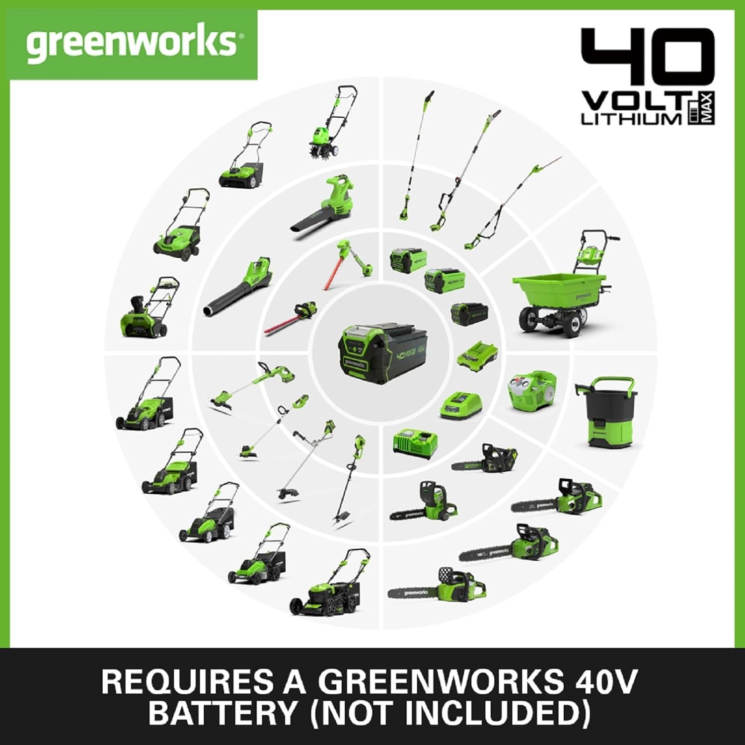 Detalle de Greenworks 40V Cordless Strimmer Lawn Edger (G40LT33) with Wheel, 33cm Cutting Width