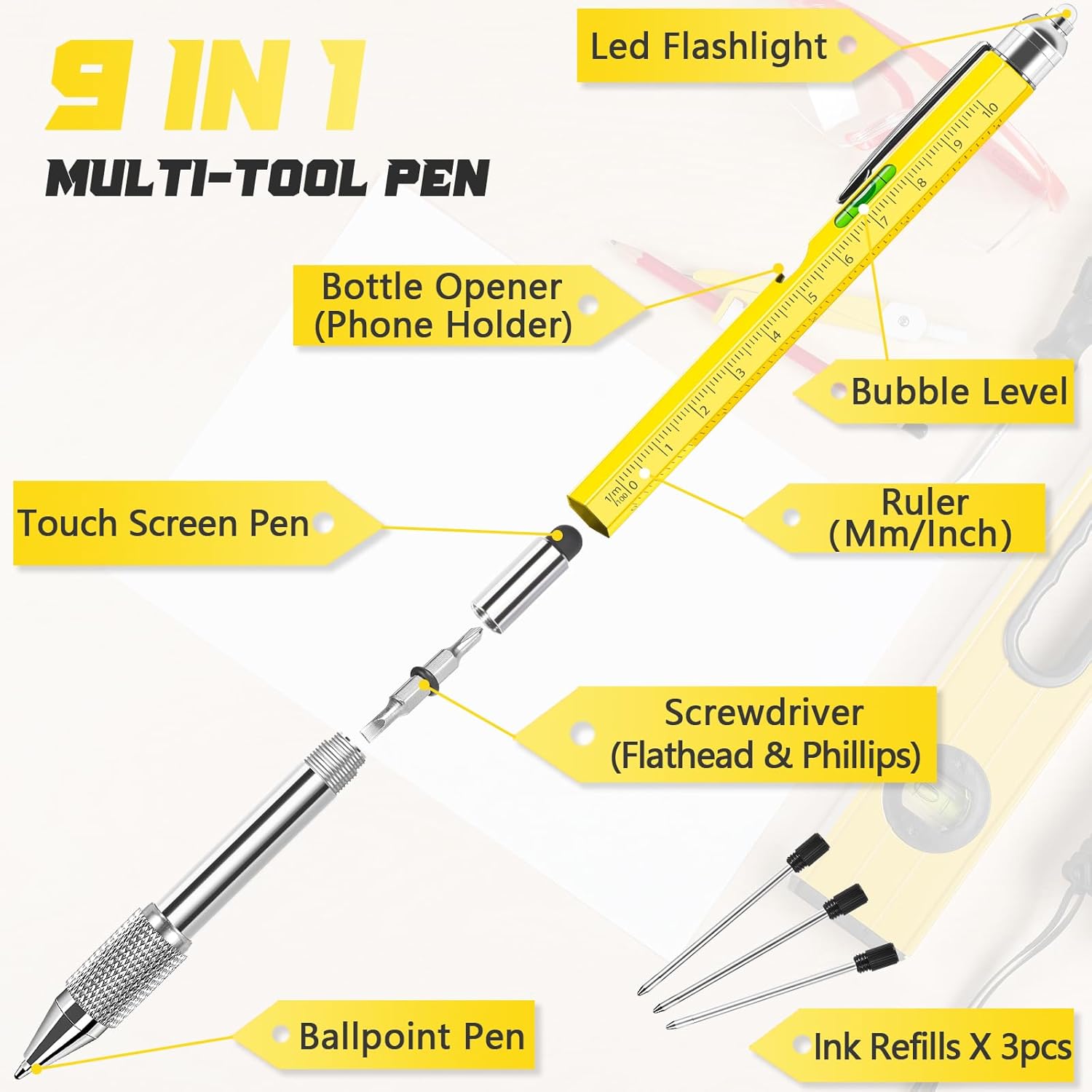 Thumbnail 2 de Chipate 9-in-1 Multi Tool Pen gift for him 🛠