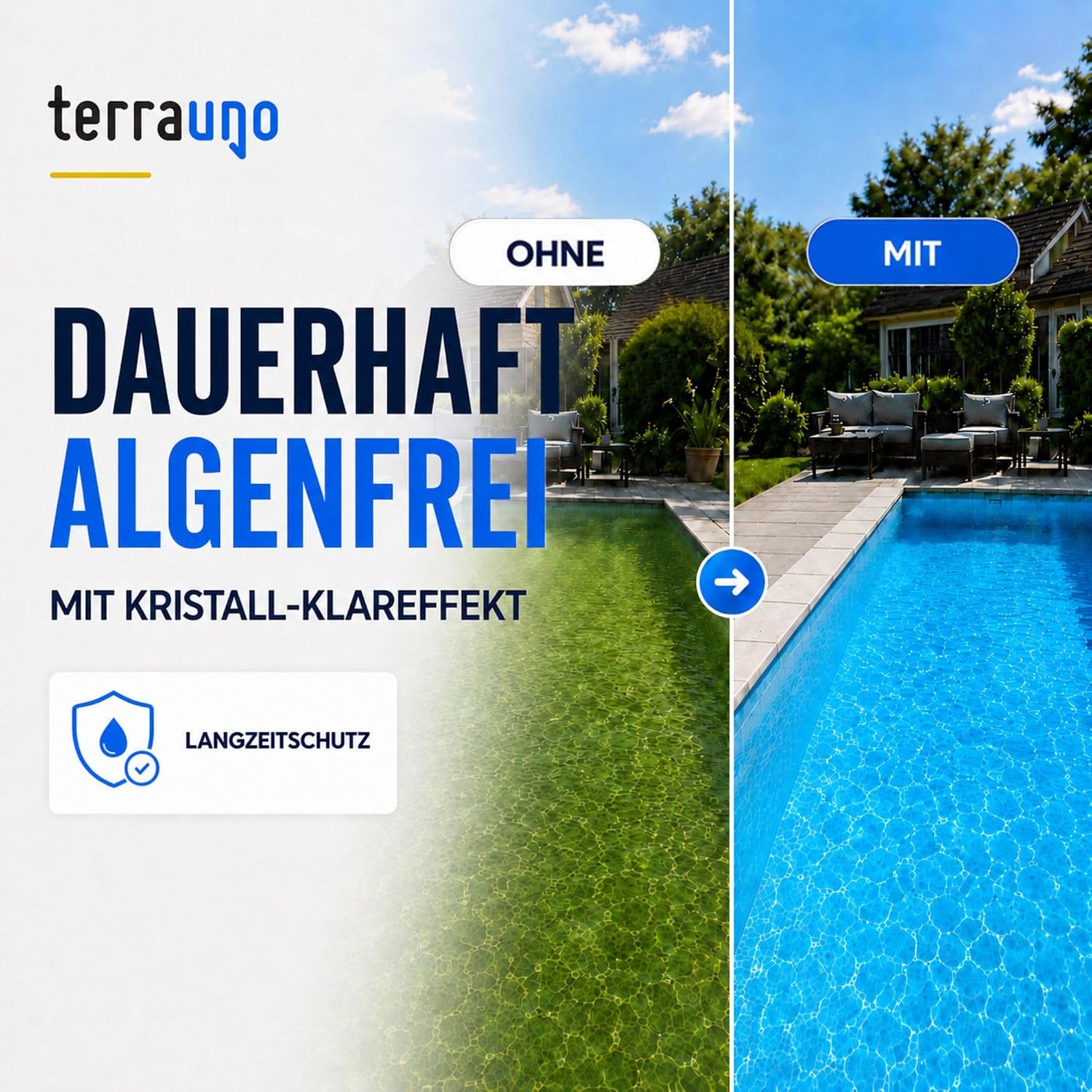 Detalle de TerraUno Algizid für Pool – Algenvernichter mit Klareffekt, 5 L