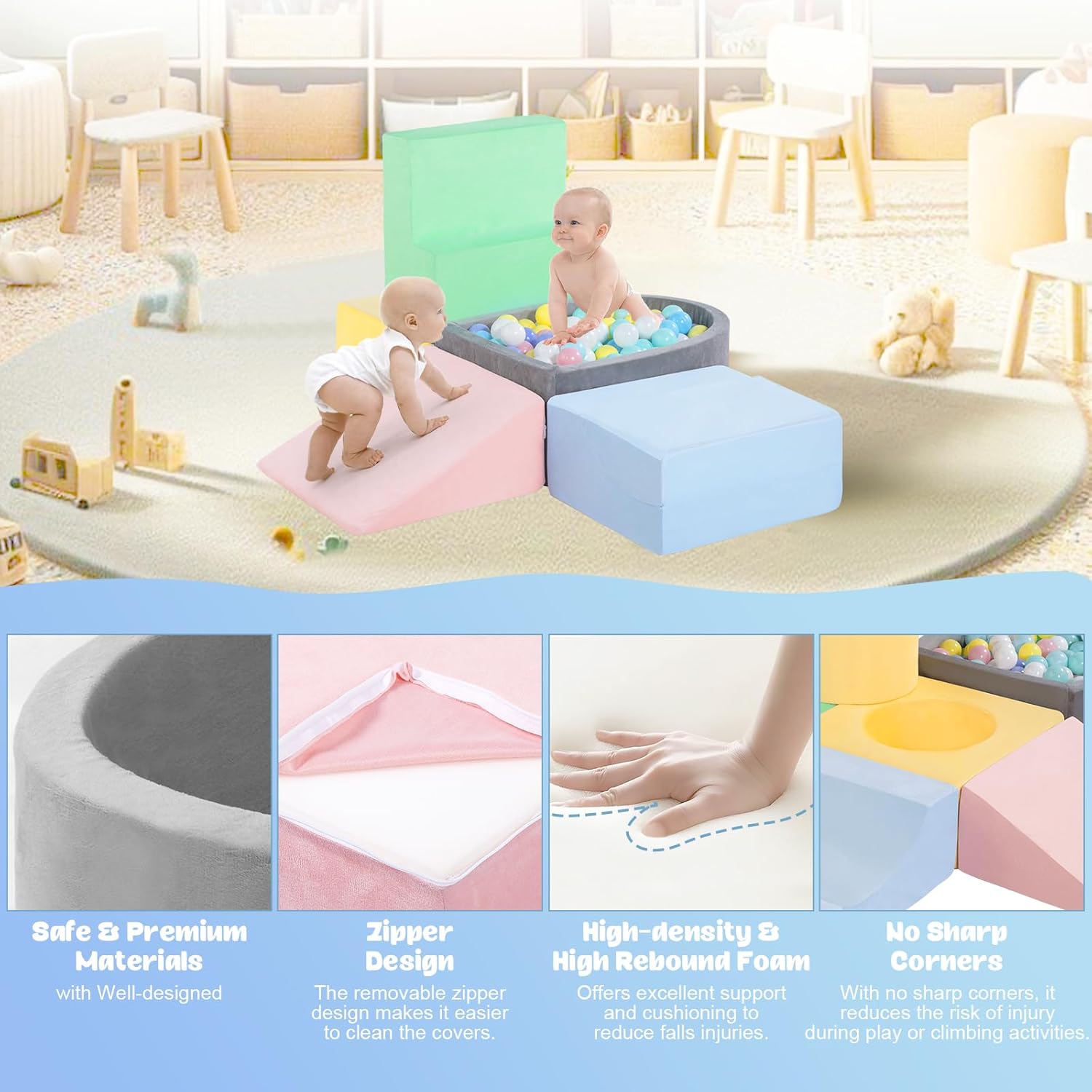 Thumbnail 4 de CAMELUS Toddler Climbing Toys 6-Piece Soft Play Set