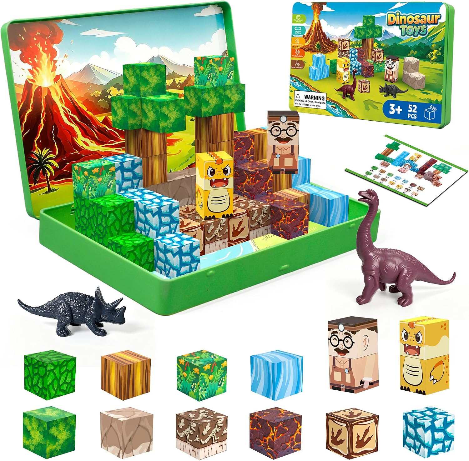 Detalle de Magnetic Building Blocks Travel Set, 52 Pieces