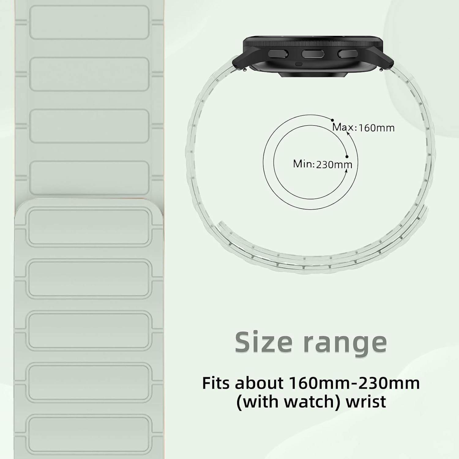 Detalle 2 de RosMank 22mm Silicone Watch Band: Magnetic, Durable Replacement for Garmin and More