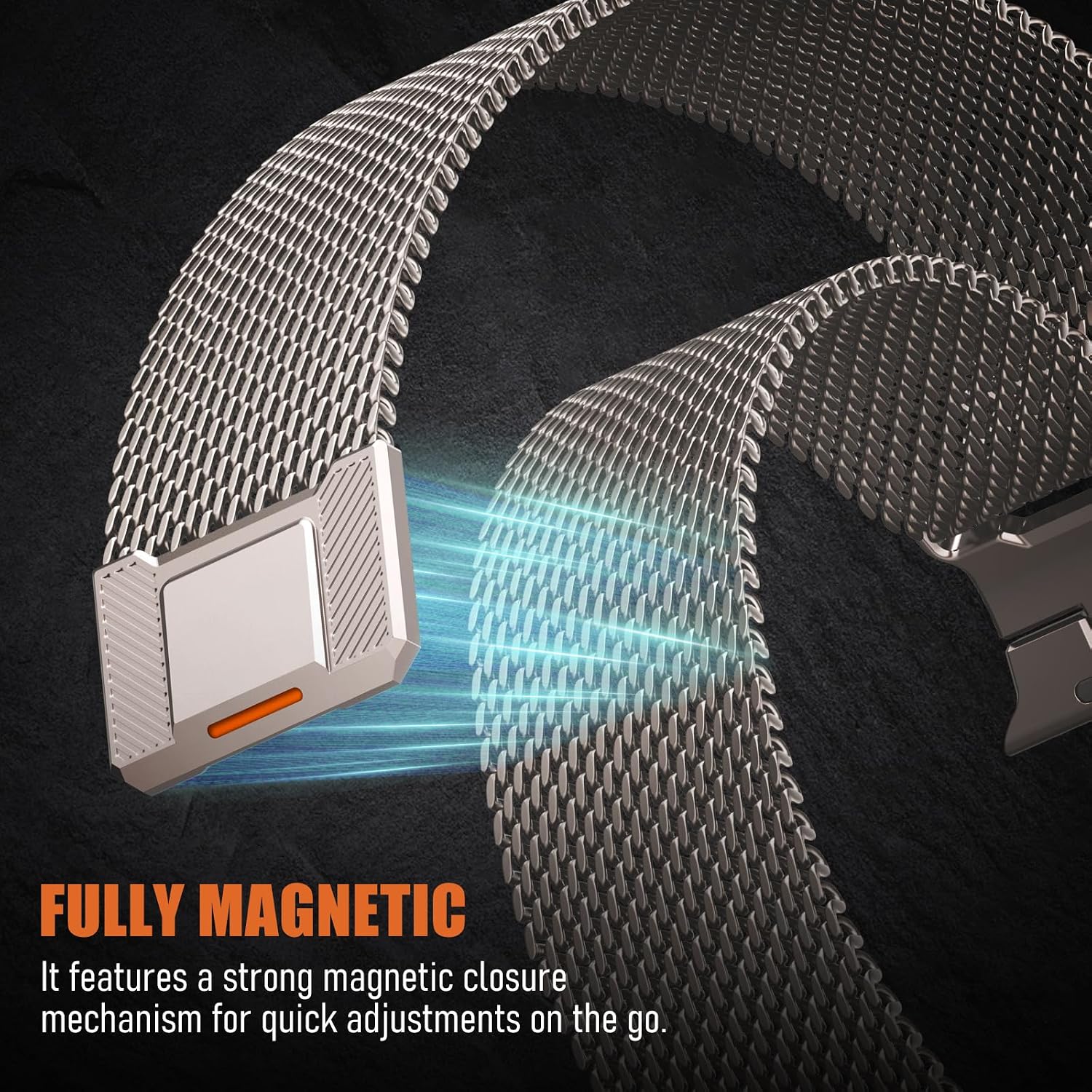 Detalle 2 de SOLOLUP Milanese Loop Magnetic Strap for Apple Watch Ultra