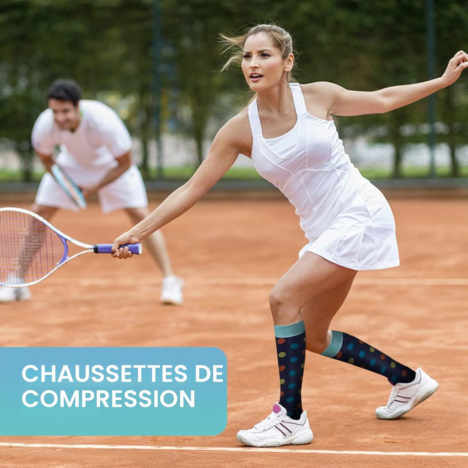 Detalle de Pnosnesy Chaussettes de Compression (2/4/6/7 paires) 15-20 mmHg pour Hommes et Femmes — soutien et confort en déplacement