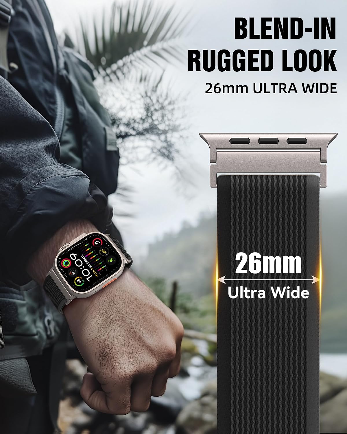 Detalle de Higgs Trail Loop Nylon Armband für Apple Watch 49–42mm