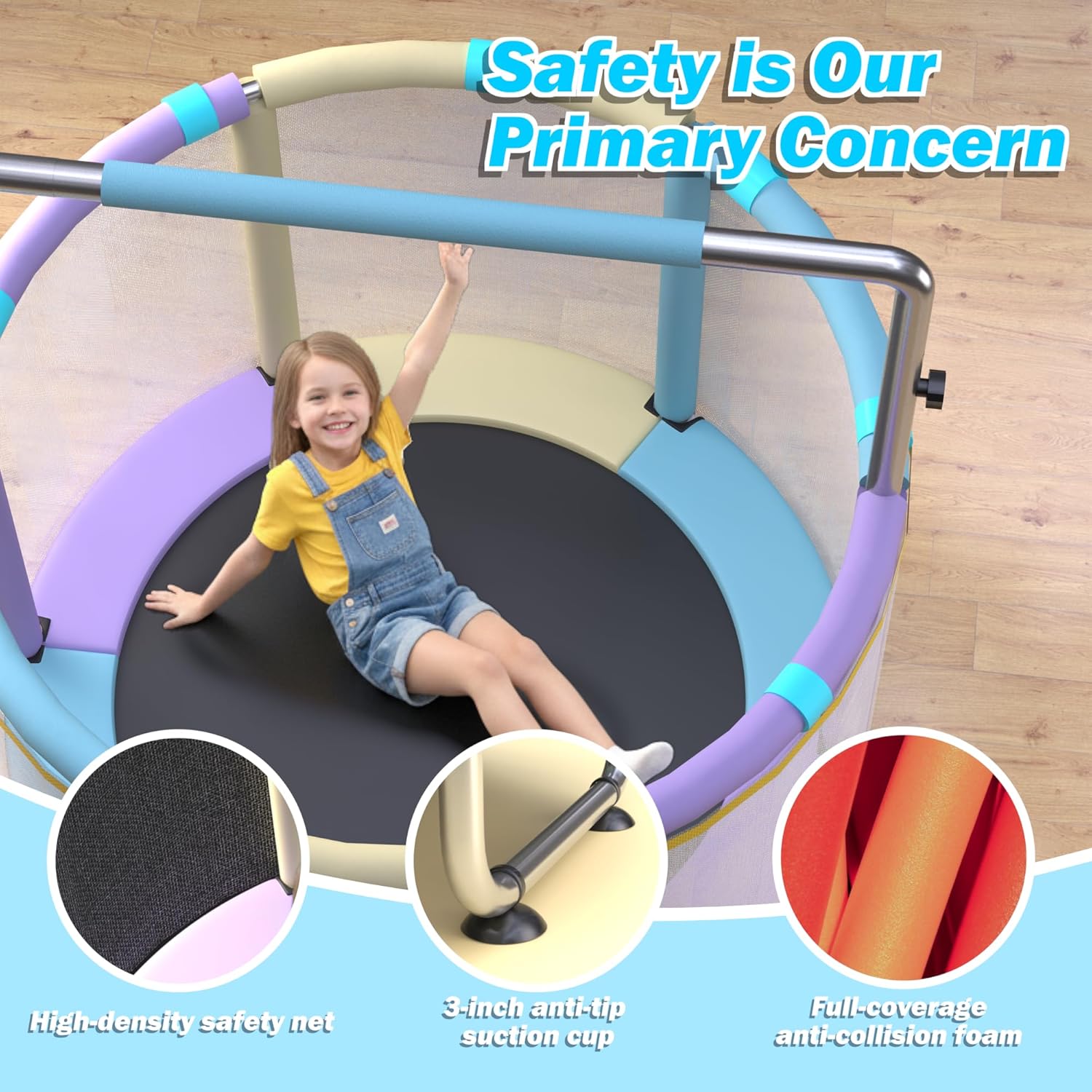 Thumbnail 1 de Trampoline for Kids 55inch Toddler Mini with 4-in-1 Play Accessory Set