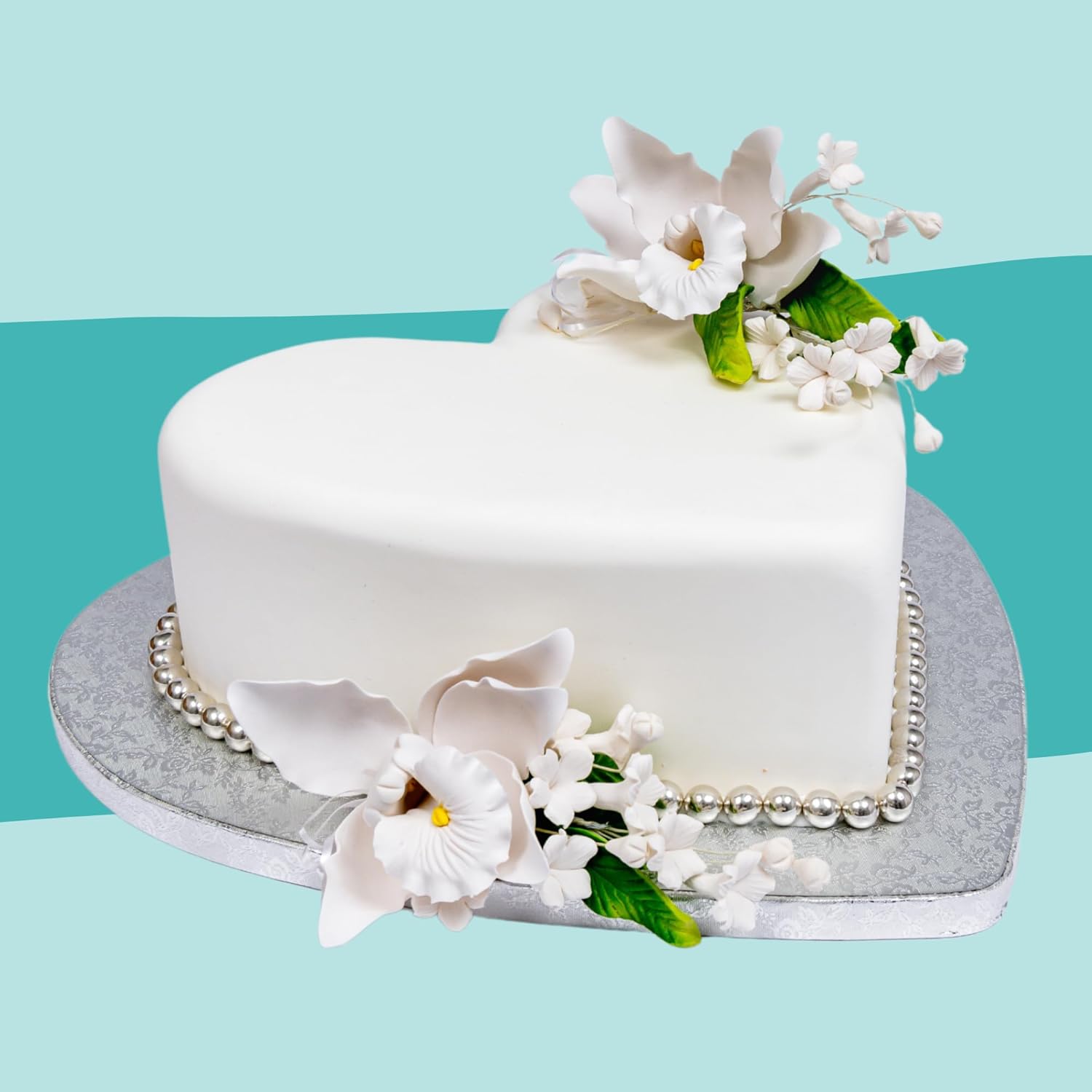 Thumbnail 4 de Cake Company Orchideen-Bouquet (2 Stück) weiß – Tortendekoration aus Zucker für Hochzeit & Geburtstage
