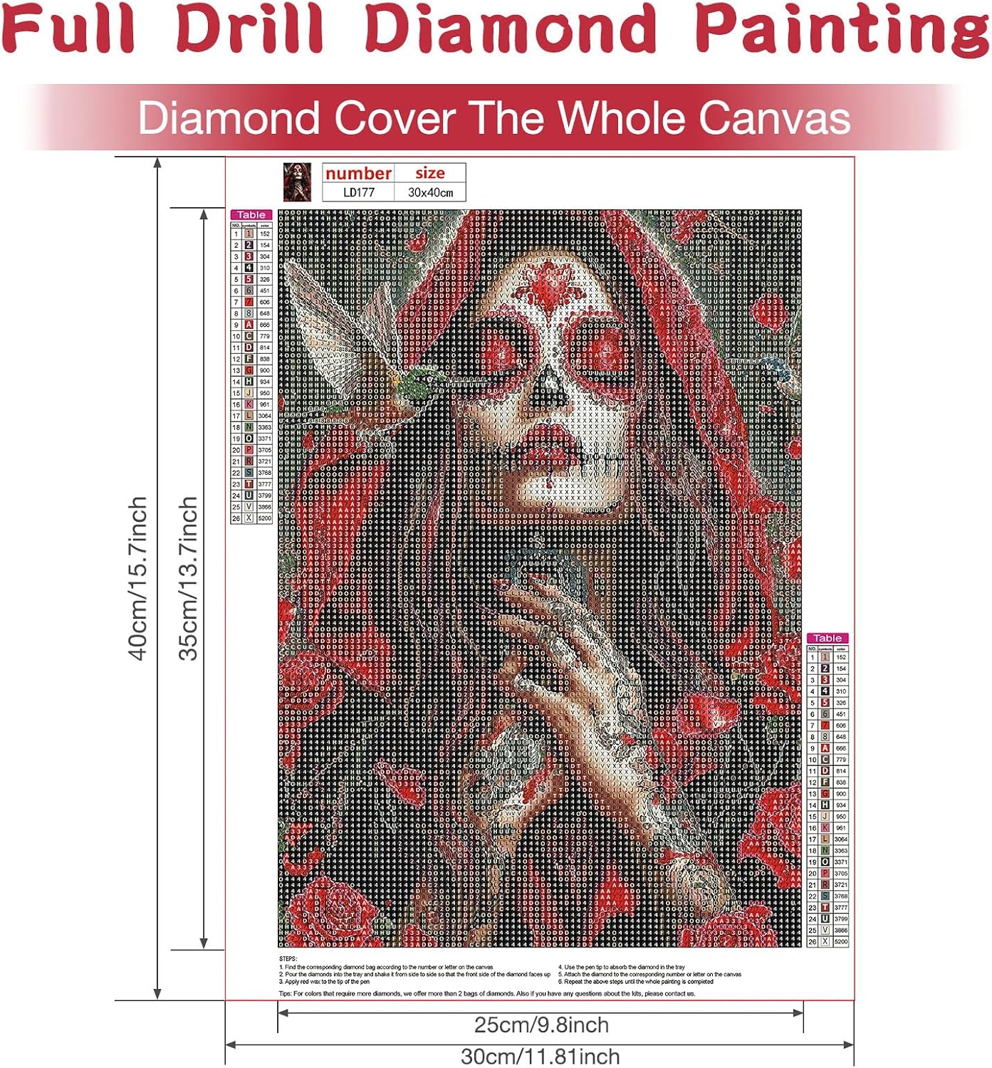 Detalle 2 de RICUVED Diamond Painting Kit, 12x16 Inch