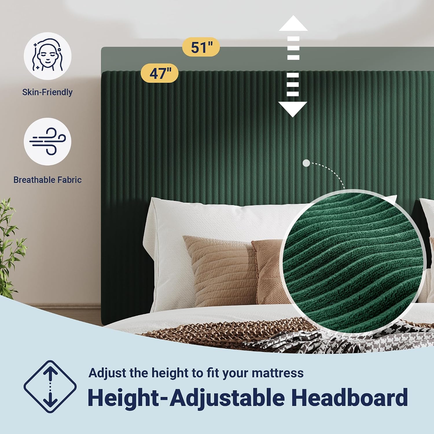 Detalle 1 de Allewie Full Bed Frame, Corduroy