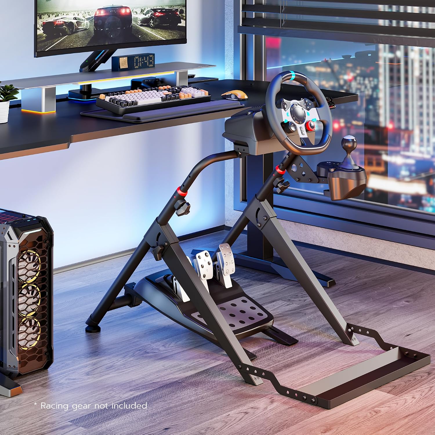 Thumbnail 6 de ARES WING GRS1005BK-V6 Foldable Sim Racing Wheel Stand with Adjustable Mounts