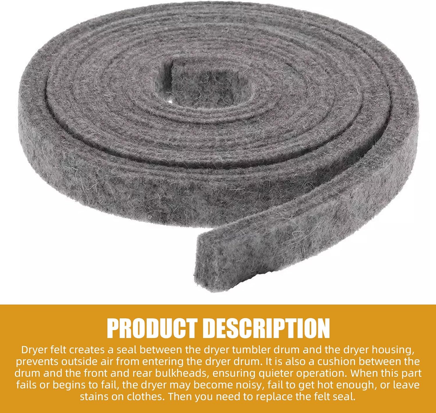 Detalle de Exact Replacement Dryer Drum Felt Seal WE09X20441
