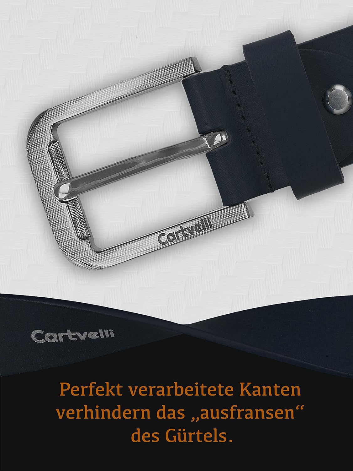 Detalle de Cartvelli Premium Ledergürtel Herren Echtleder 40 mm Made in Germany in Geschenkbox