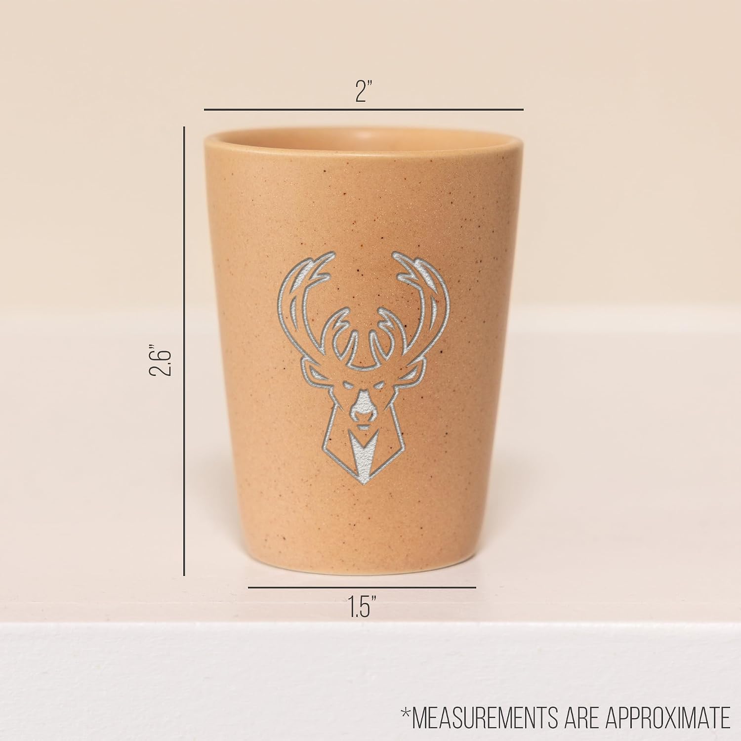 Detalle 2 de Rico Industries NBA Unisex-Adult Modern 2oz Ceramic Shot Glass (Laser Engraved Team Logo)