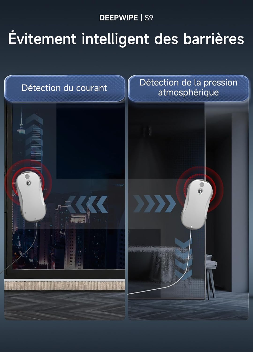 Thumbnail 3 de Robot lave-vitre S9 (5 800 Pa) — nettoyage automatique des grandes vitres avec double pulvérisation