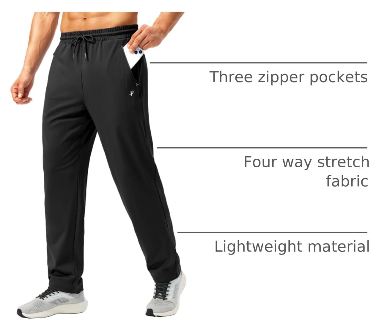 Detalle 2 de Pudolla Men's Sweatpants with 3 Zipper Pockets