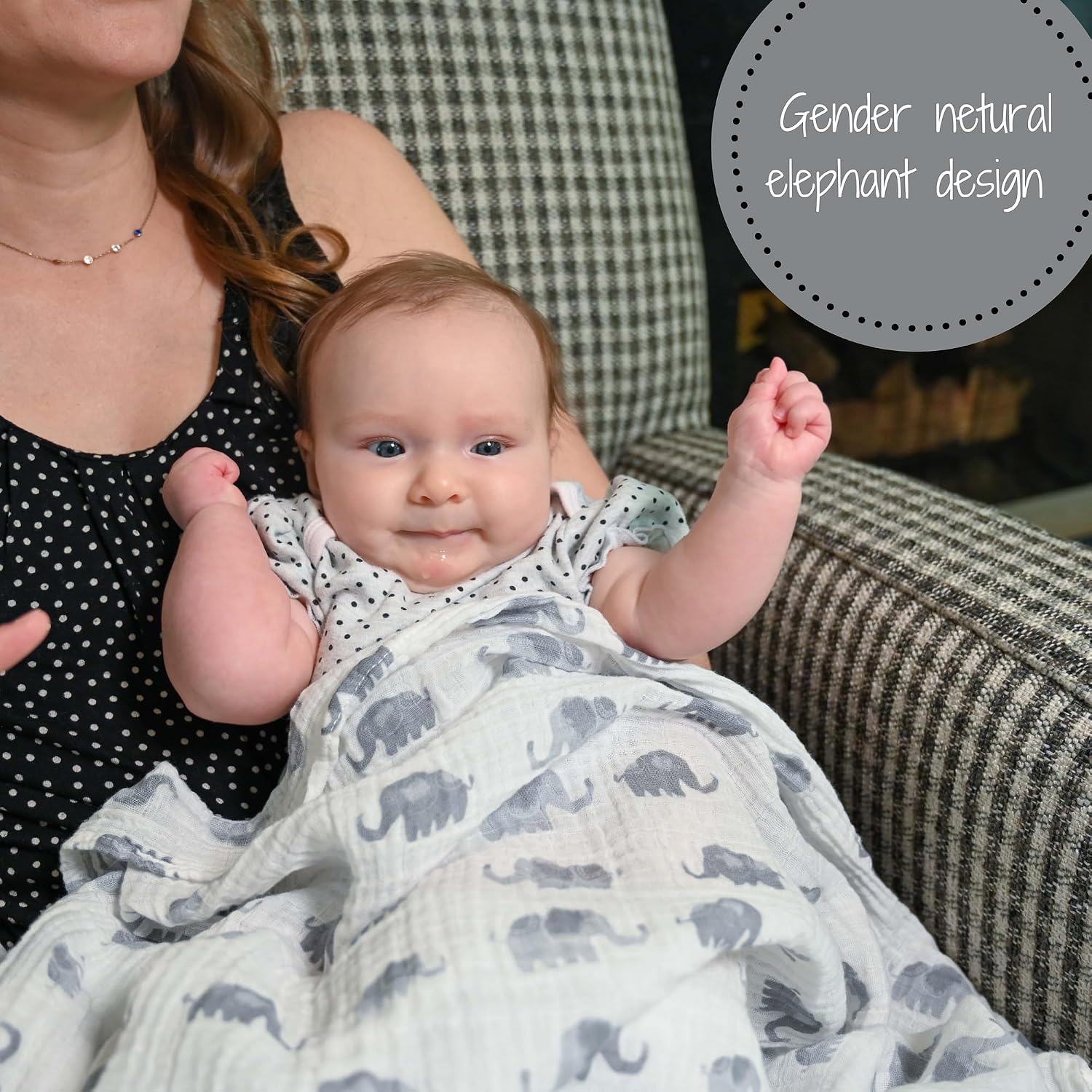 Detalle de LollyBanks Muslin Swaddle Blanket, Organic Cotton