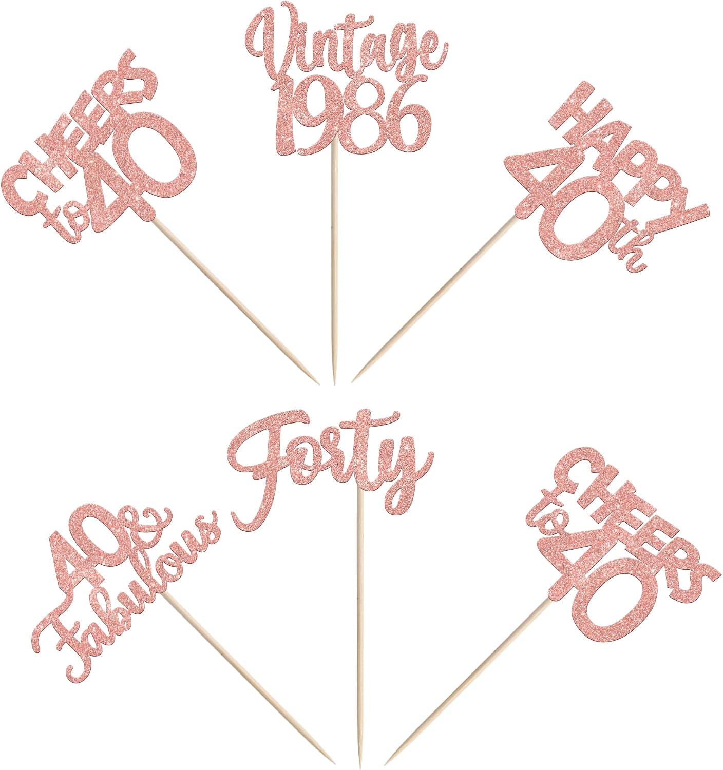 Thumbnail 2 de Cupcake Toppers Glitzer Vintage 40