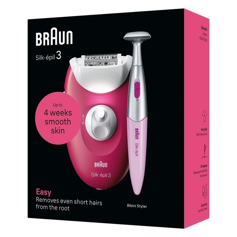 Detalle de Braun Silk-épil 3 3-202: depiladora de 20 pinzas con masaje y luz LED