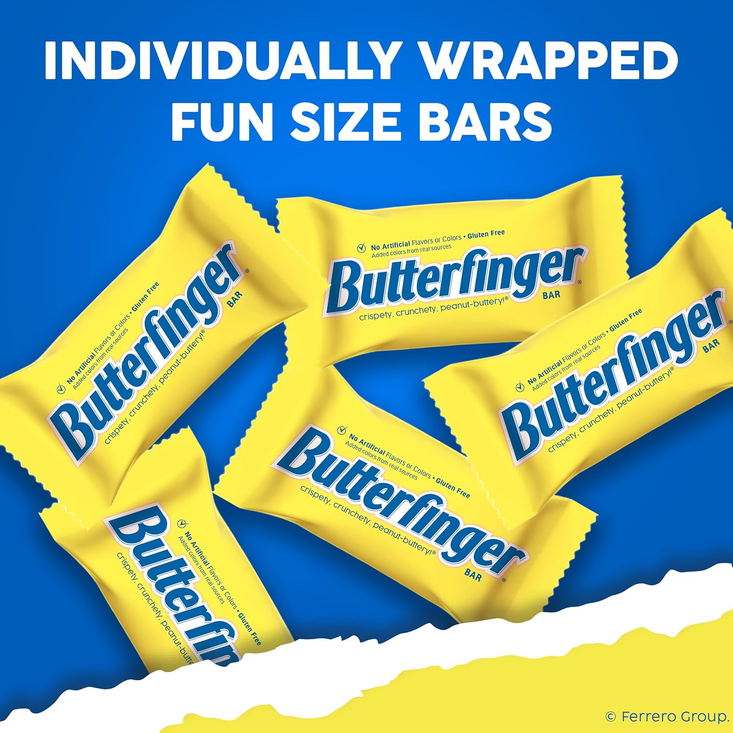 Detalle de Butterfinger Fun Size Halloween Candy, 19.8 oz, Individually Wrapped Gluten-Free Bars