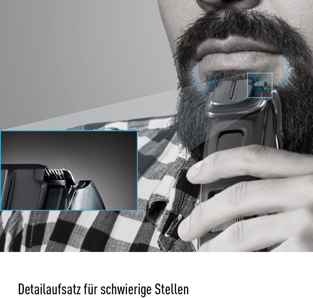 Detalle de Panasonic ER-GB96-K503 Tondeuse barbe longue – 58 réglages, 7 accessoires, autonomie 50 min, lavage eau