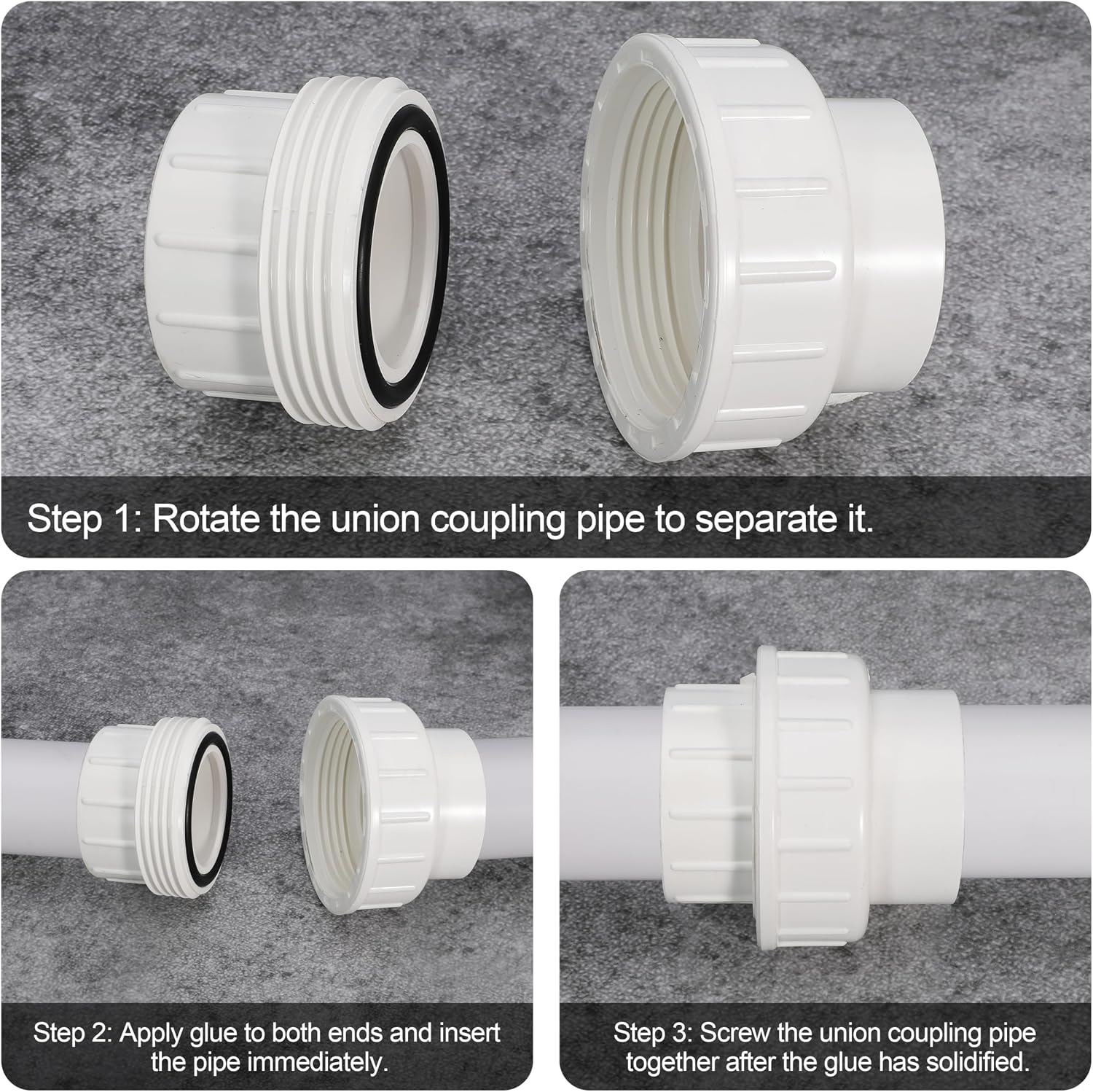 Detalle de PVC Union Coupling Pipe Fitting, 1-1/2 inch