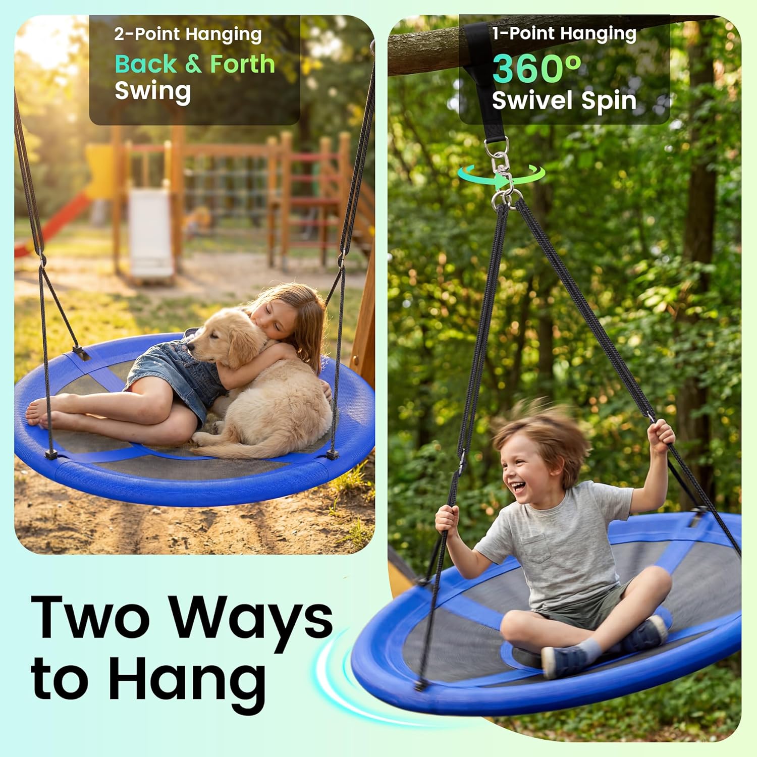 Thumbnail 3 de Everyfun 43" Saucer Tree Swing 700 lbs capacity 🛝