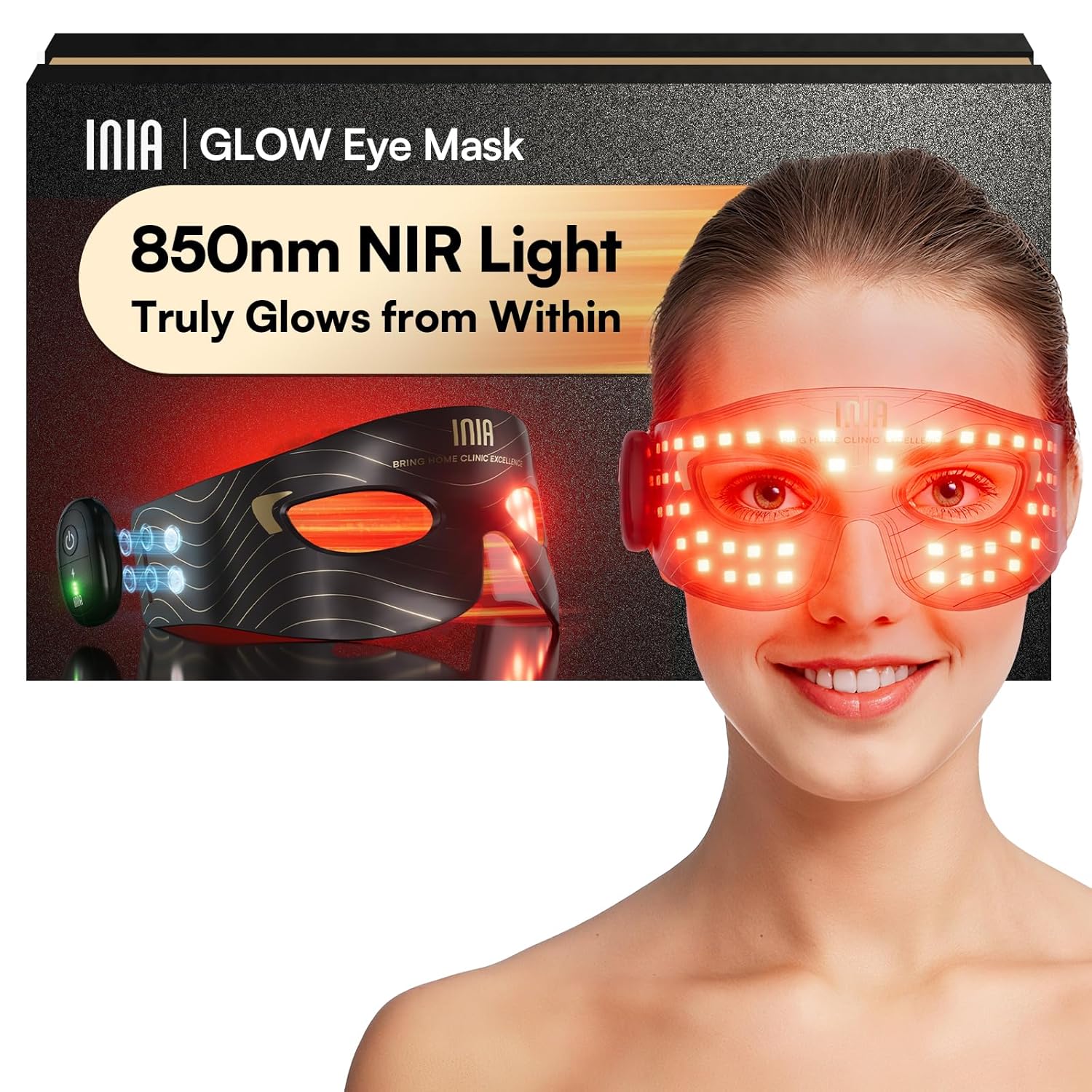 Detalle de INIA Red Light Therapy Eye Mask 96 LEDs