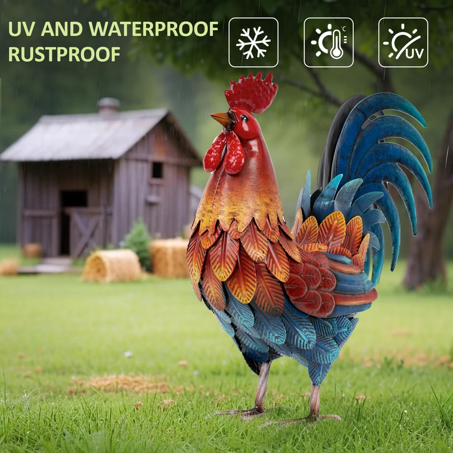 Detalle de Kircust Metal Rooster Statue 13.4