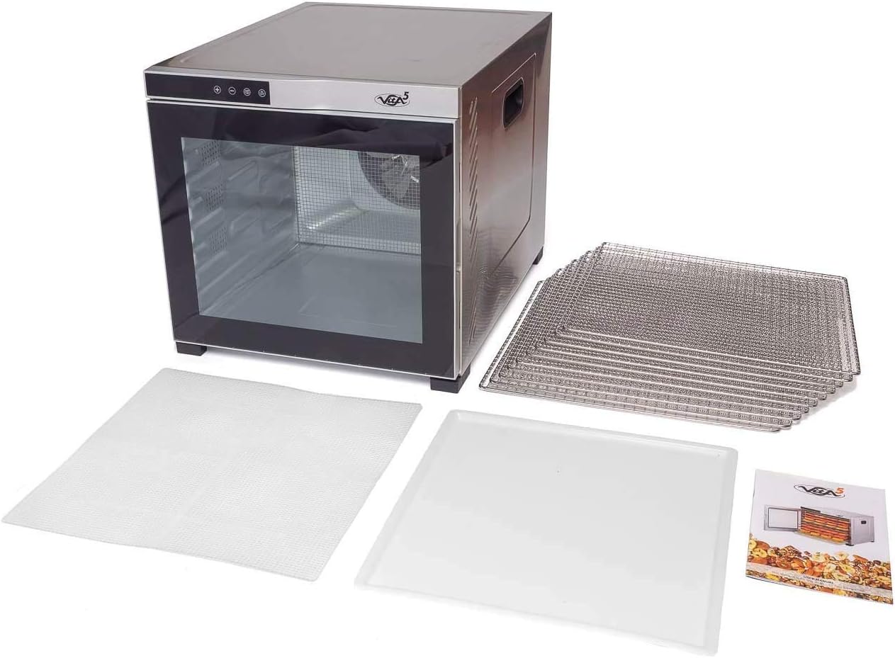 Detalle de VITA5 5356712 Nobel Pro 10 mattork med 10 rostfria galler och 24-timmarstimer