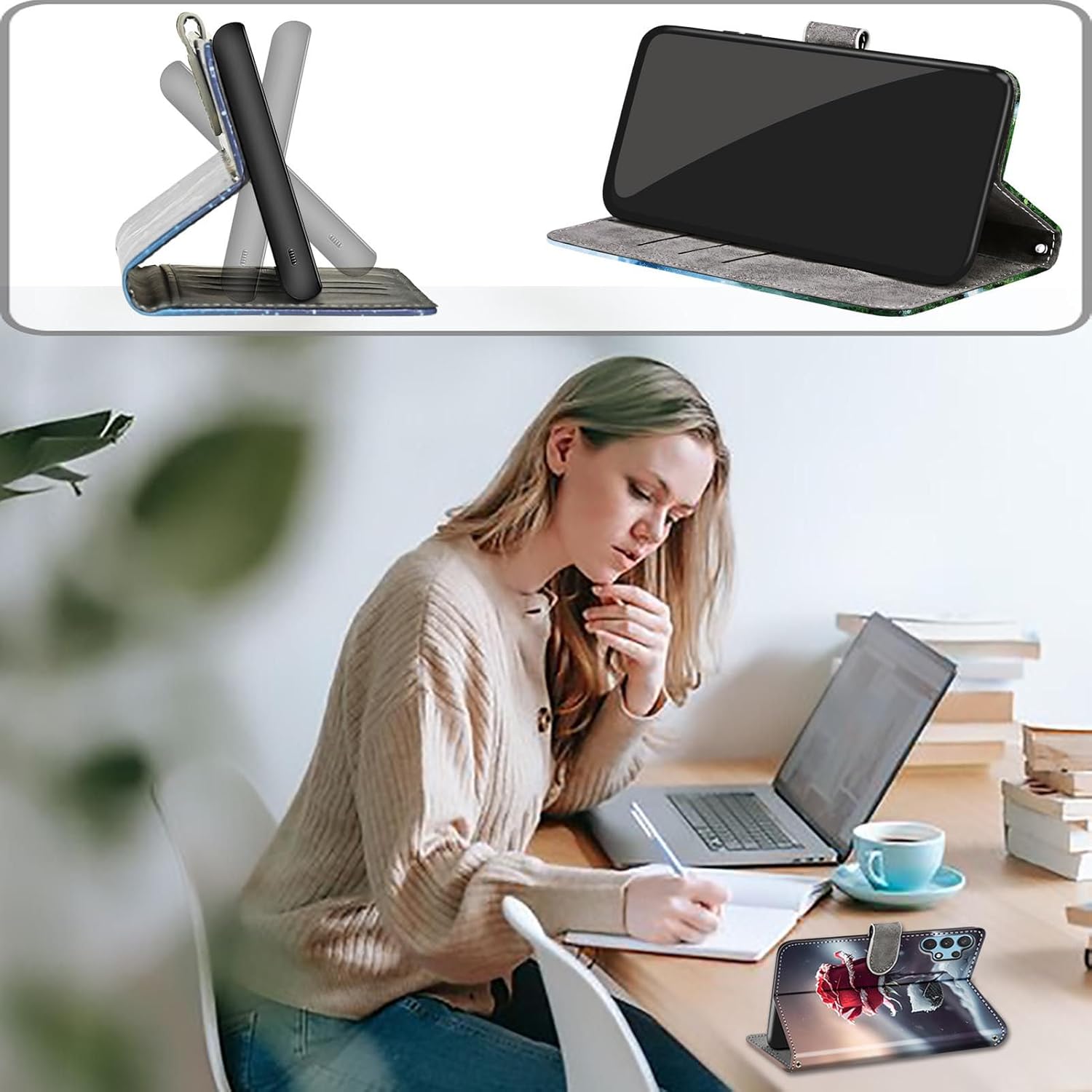 Thumbnail 6 de Haninsuze Handyhülle für Samsung Galaxy S24 Plus – PU-Leder Flip Case mit Kartenfach, Ständer und Kameraschutz