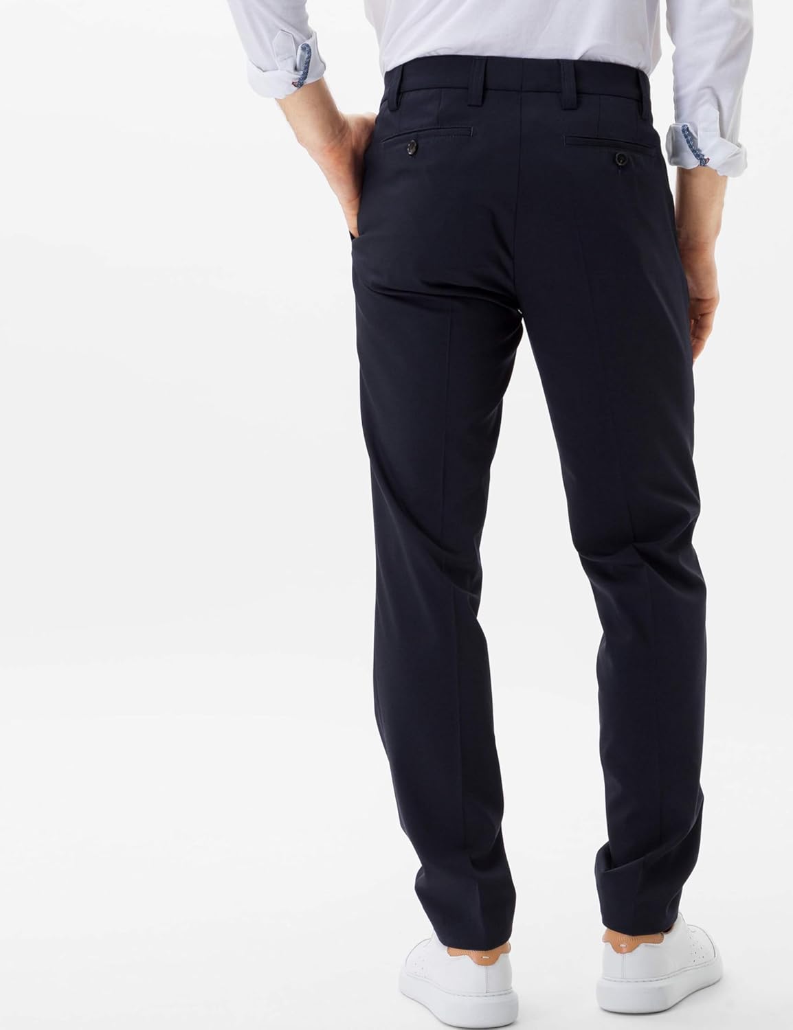 Detalle de EUREX by Brax Herrenhose Jan Flatfront aus Schurwollmix – Regular Fit mit durchdachter Ausstattung