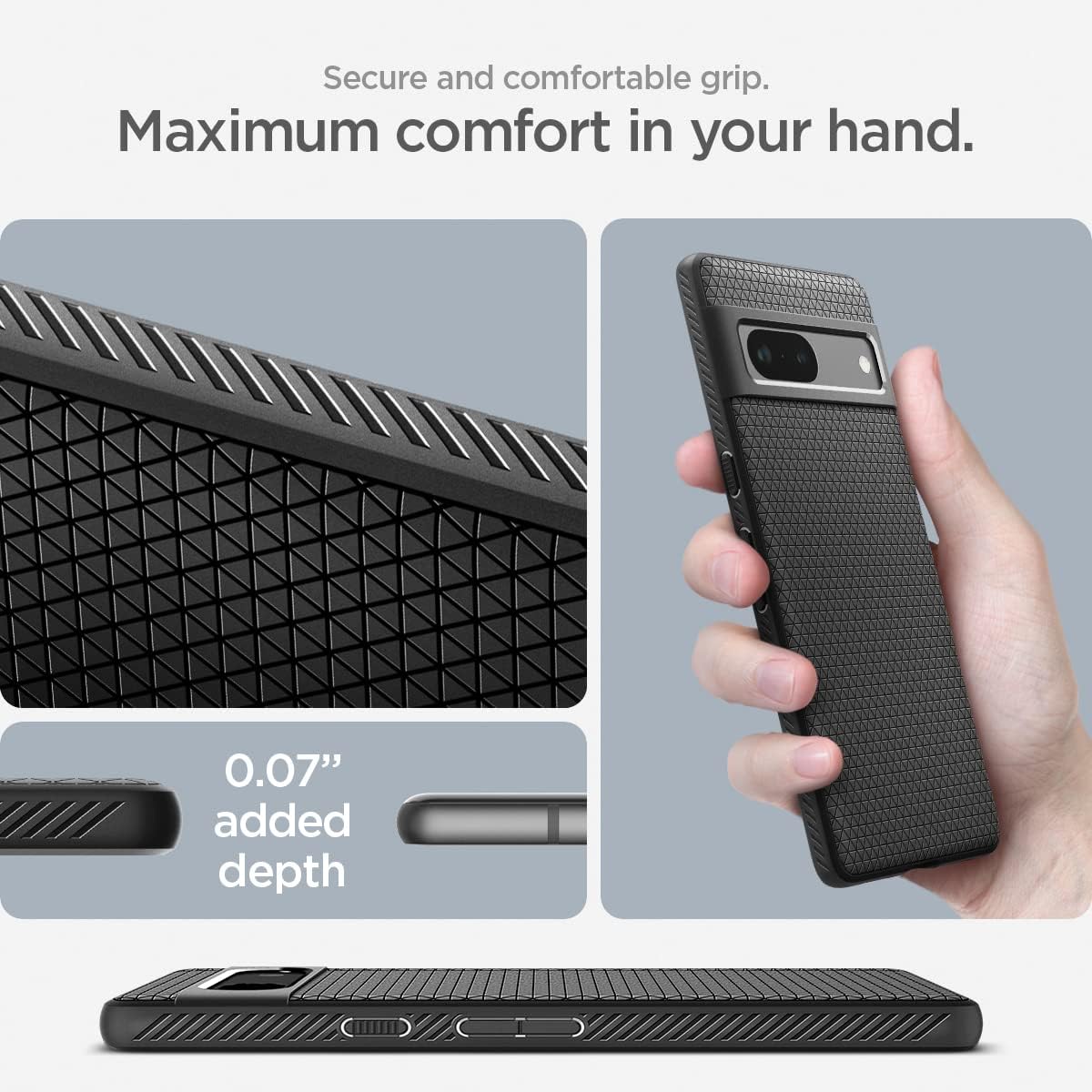 Detalle de Spigen Cover Liquid Air per Google Pixel 7a, Nero