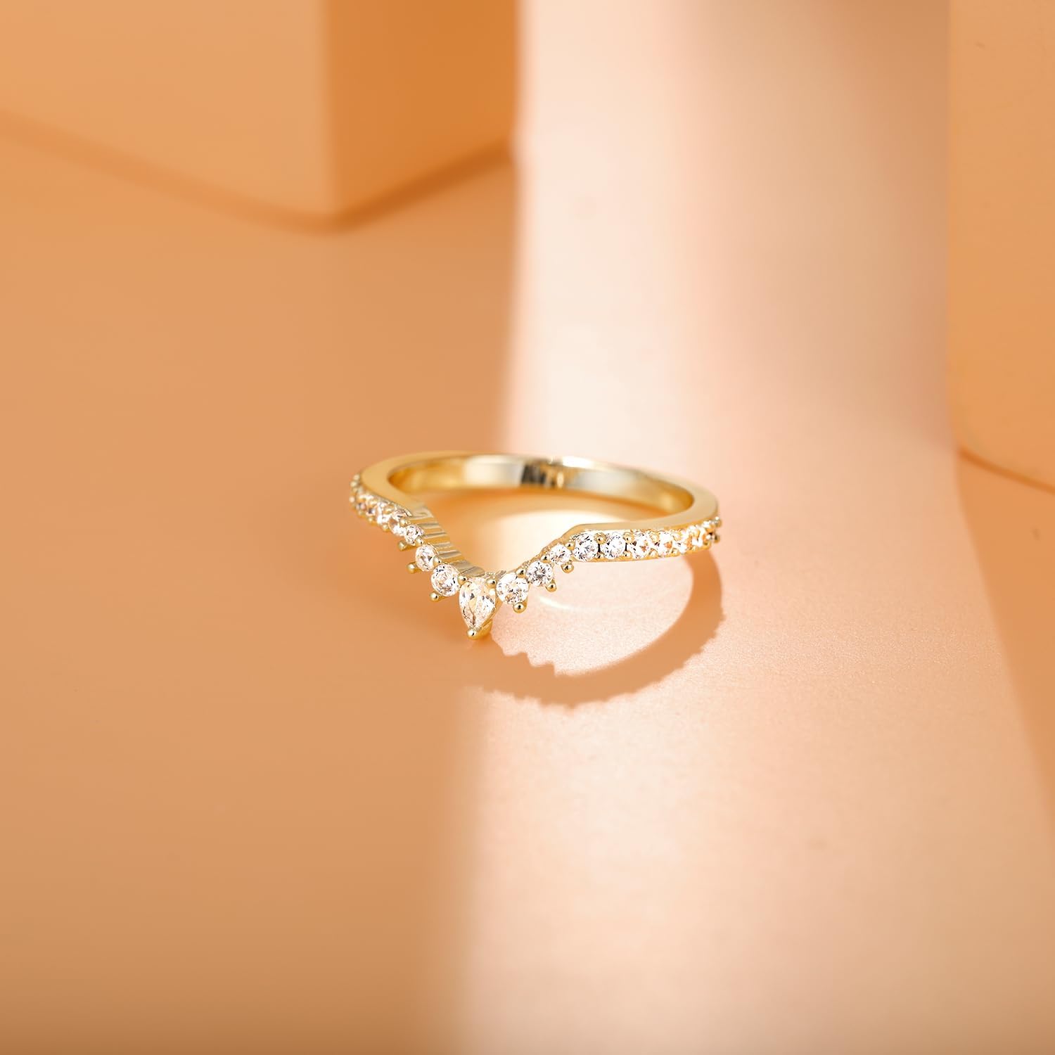 Thumbnail 1 de Titaniumcentral Vorsteckring Damen – zierlicher Eternity Ring mit Rosen- und Silberschliff, Zirkonia