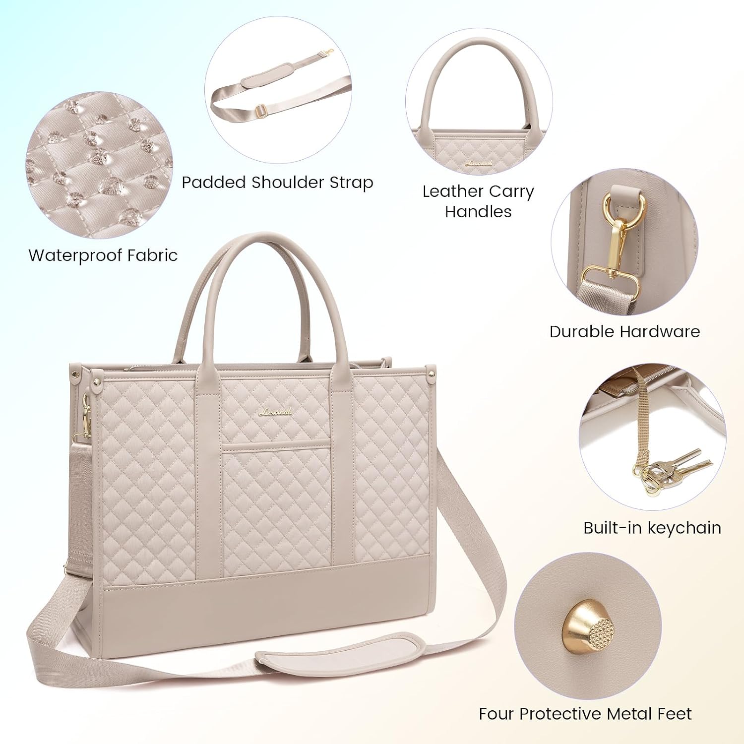 Thumbnail 6 de LOVEVOOK Laptoptasche 15,6 Zoll – Große, vielseitige Damen-Handtasche mit Schutz, Wasserabweisend und verstellbarem Tragegurt